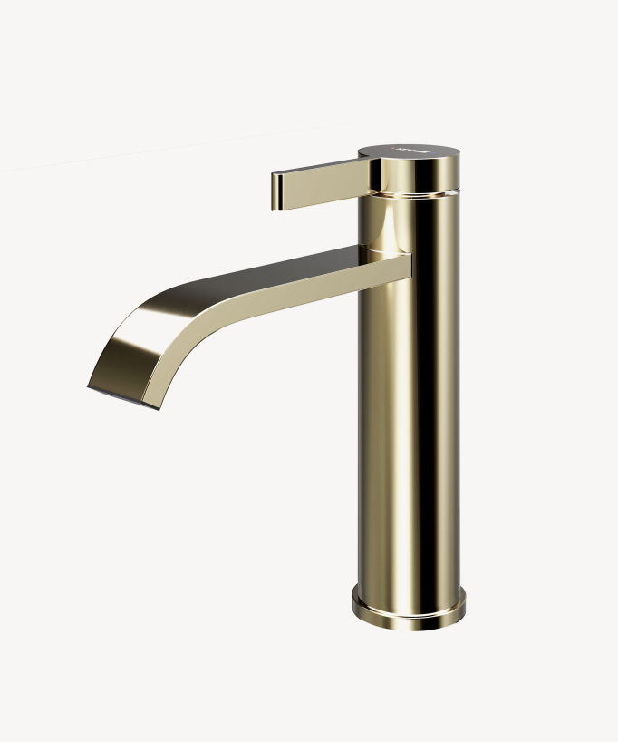 Basin mixer tap champagne – Fiumina