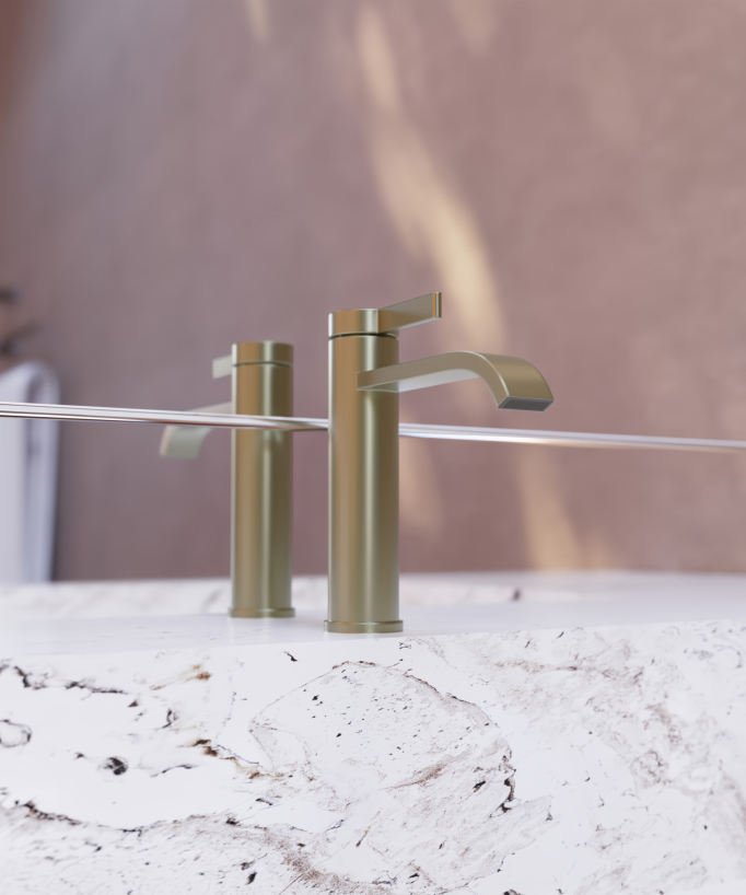 Basin mixer tap brushed gold – Fiumina