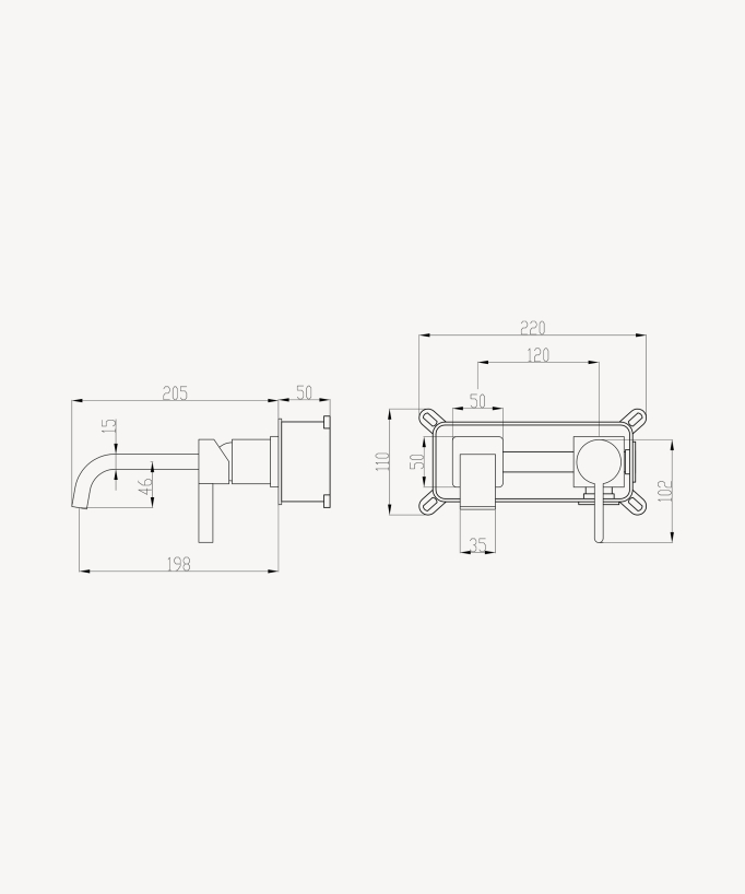 Wall-mounted waterfall basin mixer tap brushed gold – Fiumina