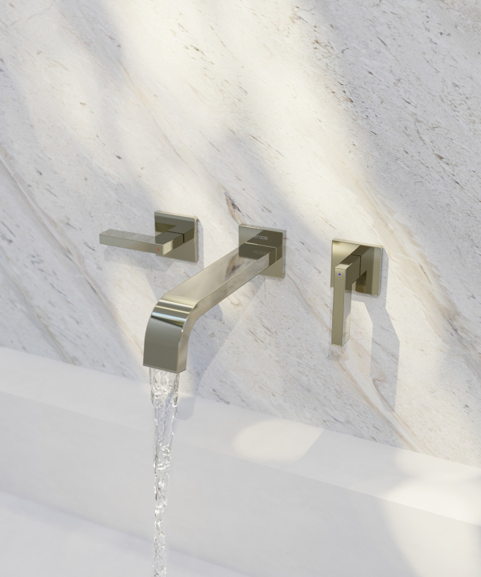 Wall-Mounted Basin Mixer Tap - Champagne - Fiumina