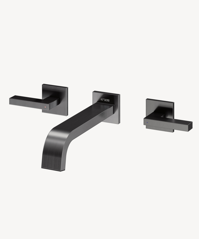 Wall-mounted basin mixer tap gunmetal - Fiumina