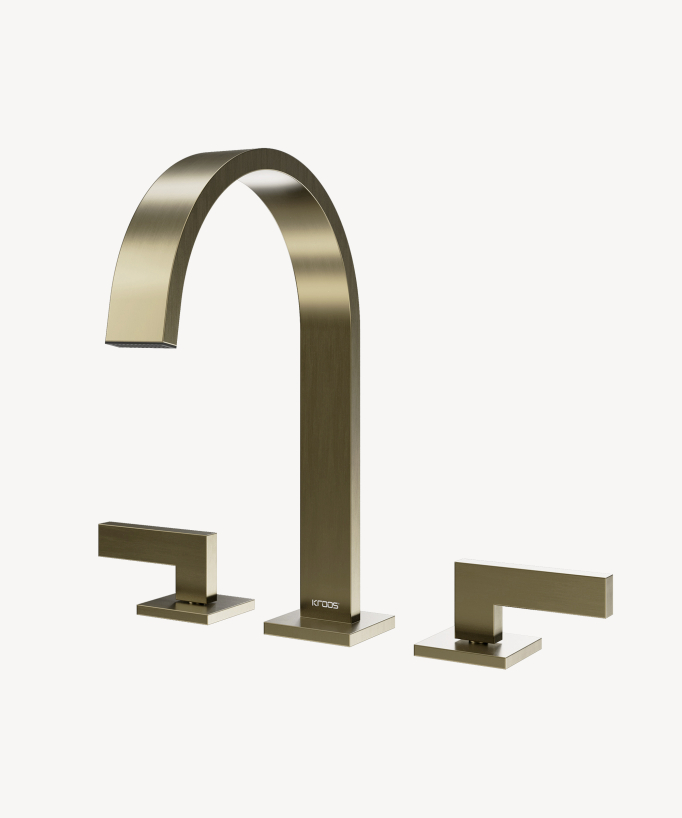 3-hole basin mixer tap brushed gold - Fiumina