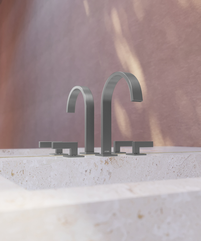 3-hole basin mixer tap gunmetal - Fiumina