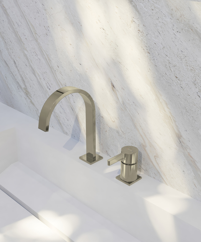 2-hole basin mixer tap champagne - Fiumina
