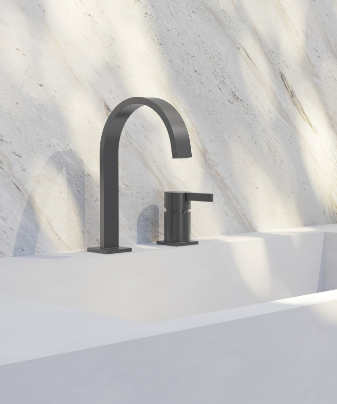 2-hole basin mixer tap gunmetal - Fiumina