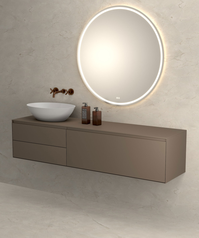 Wall-Mounted Basin Mixer, Brushed Rose Gold - Corbeau