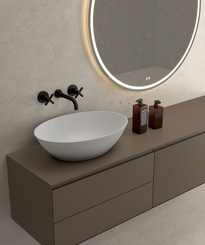Wall-Mounted Basin Mixer, Black - Corbeau