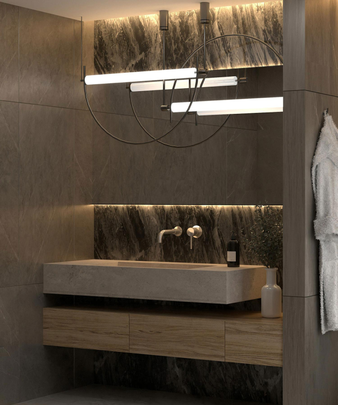 Wall-Mounted Basin Mixer, Brushed Nickel - Corbeau