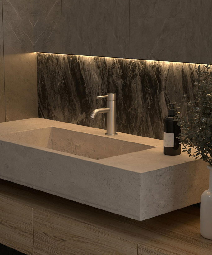 Basin Mixer Tap, Brushed Nickel - Corbeau
