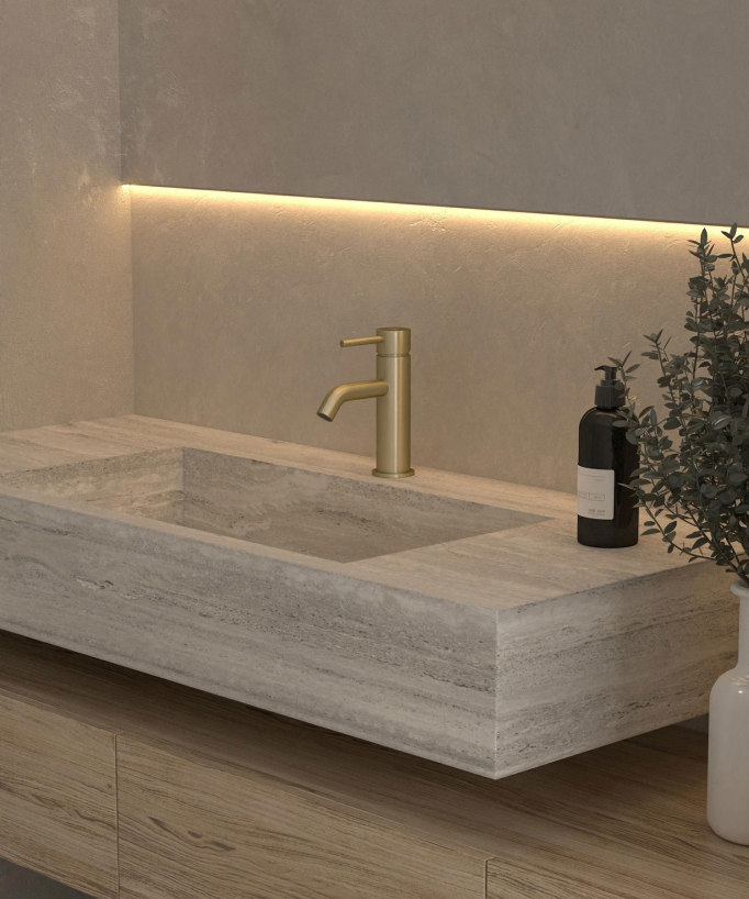 Basin Mixer Tap, Brushed Gold - Corbeau