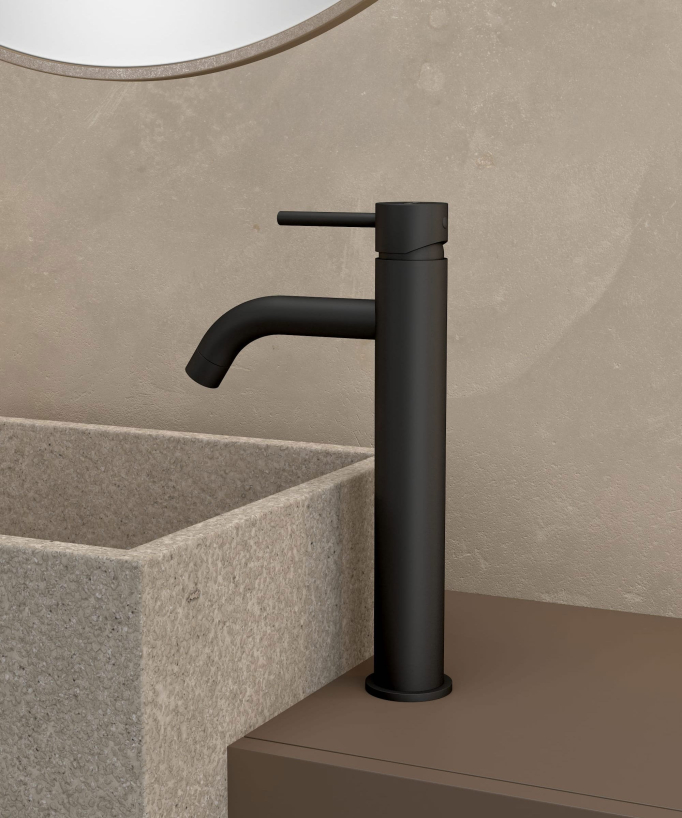 Tall Basin Mixer Tap, Black - Corbeau