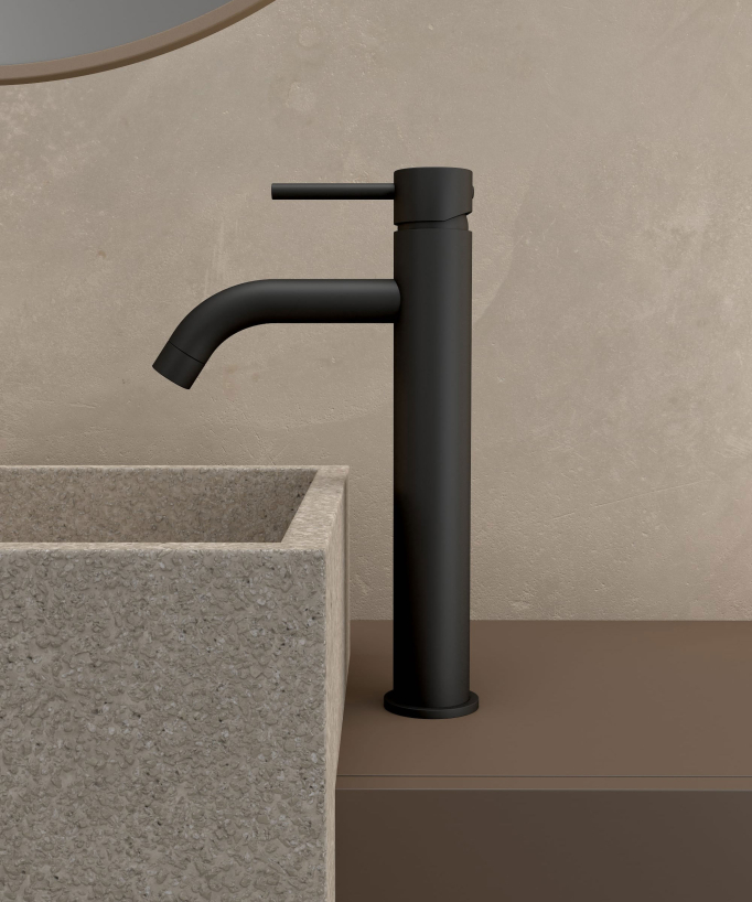 Tall Basin Mixer Tap, Black - Corbeau