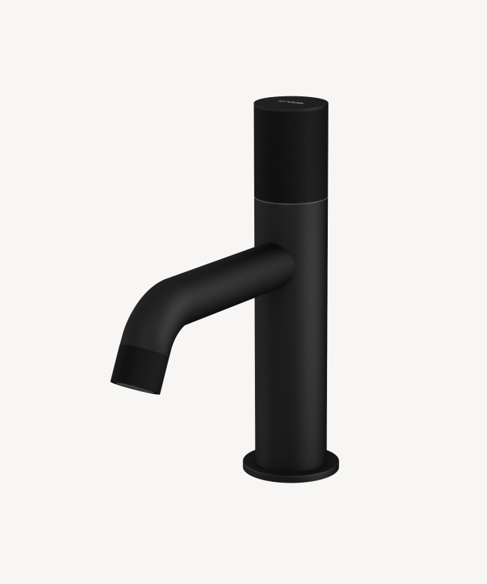 Designer Basin Mixer Tap, Black (Fixed Flow) - Leros