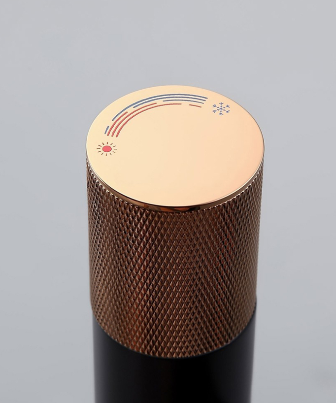 Designer Tall Basin Mixer Tap, Black & Rose Gold - Leros