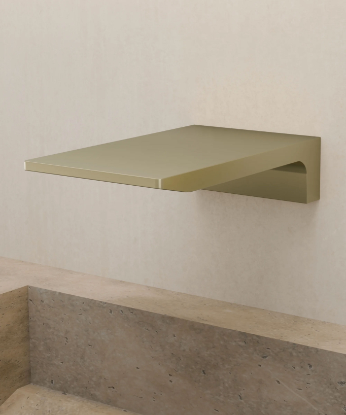 Wall-Mounted Waterfall Basin Mixer, Brushed Gold - Thilia