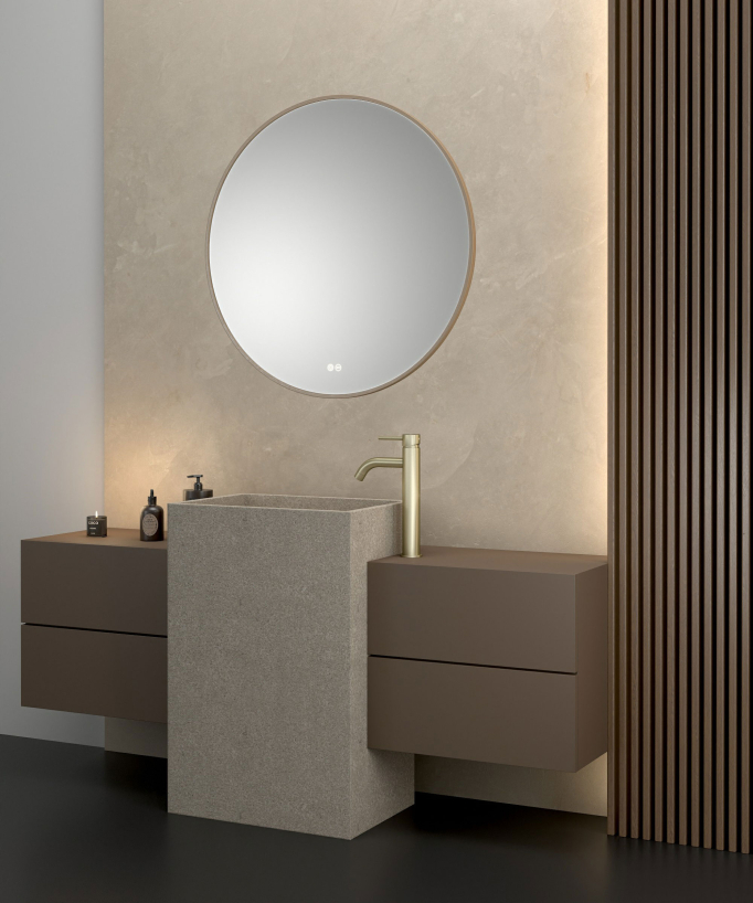 Tall Basin Mixer Tap, Brushed Gold - Corbeau