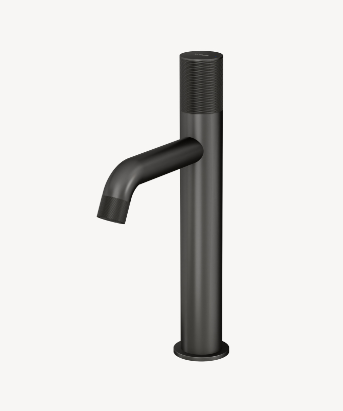 Tall designer basin mixer tap without flow control gunmetal - Leros