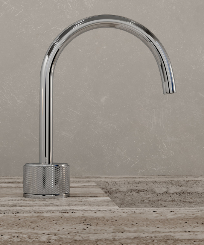 Wall-mounted 2-hole basin mixer tap without flow control chrome - Leros