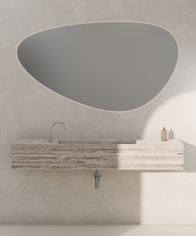 Wall-mounted 2-hole basin mixer tap without flow control chrome - Leros