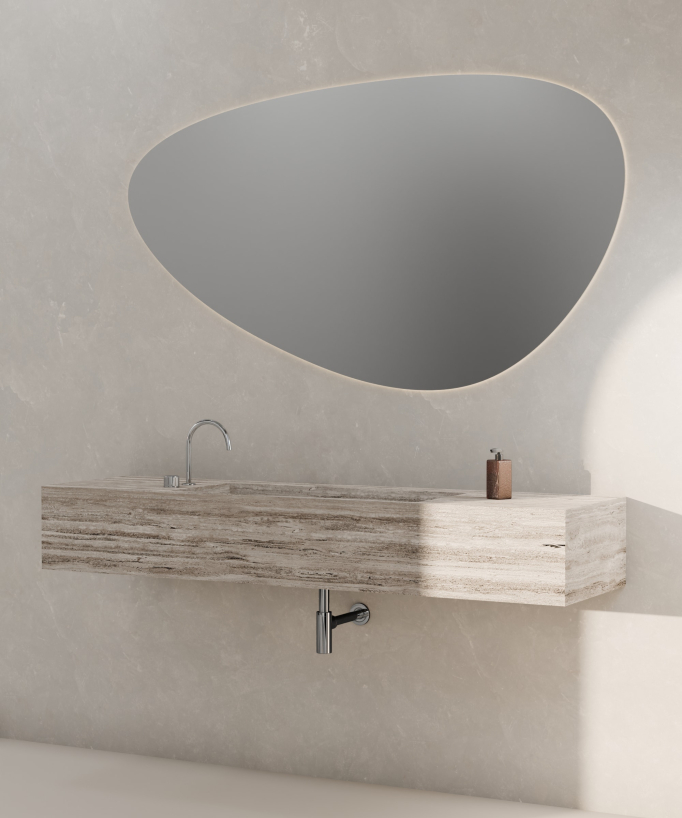 Wall-mounted 2-hole basin mixer tap without flow control chrome - Leros