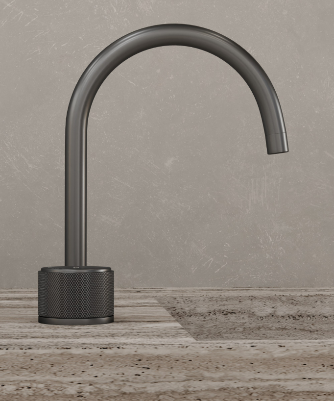 Wall-mounted 2-hole basin mixer tap without flow control gunmetal - Leros