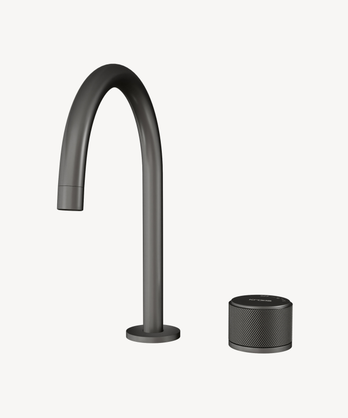Wall-mounted 2-hole basin mixer tap without flow control gunmetal - Leros