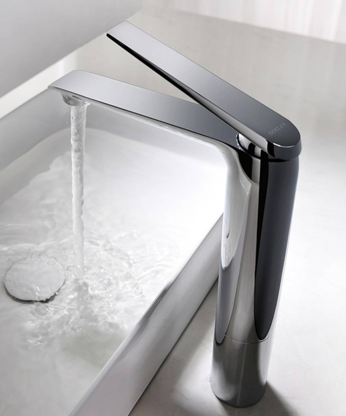 Tall Basin Mixer Tap for Basins, Chrome - Ptolemy