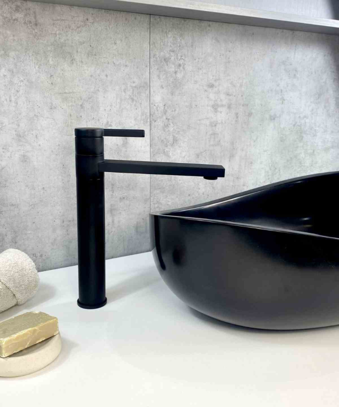 Tall Basin Mixer Tap, Black - Mintaka