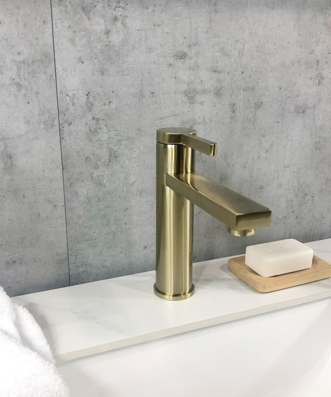 Basin Mixer Tap, Brushed Gold - Mintaka