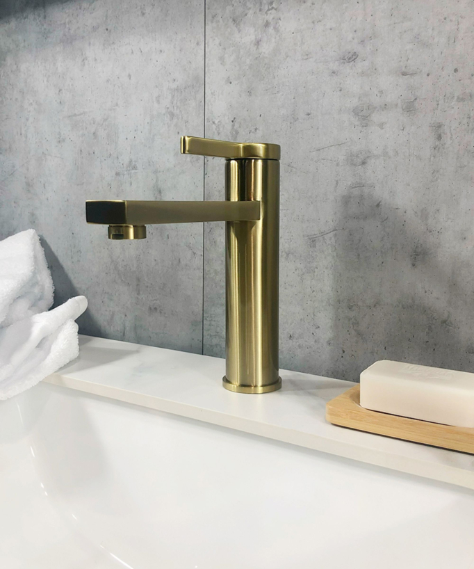 Basin Mixer Tap, Brushed Gold - Mintaka