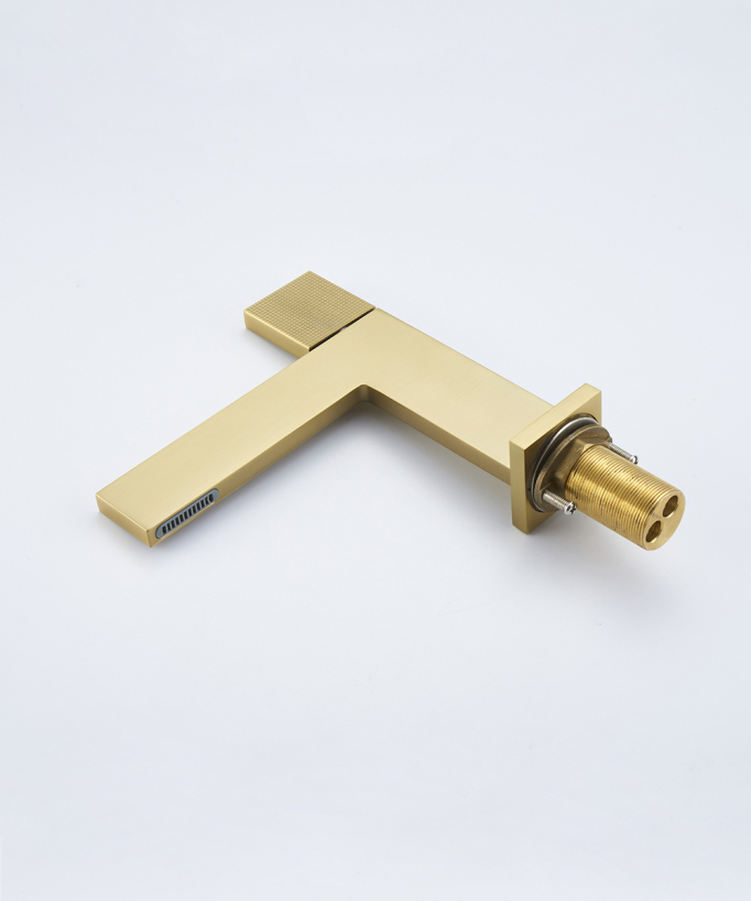 Designer Basin Mixer Tap, Brushed Gold - Kyra
