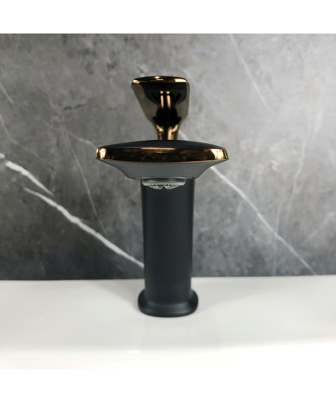 Basin Mixer Tap, Black & Rose Gold - Brittia