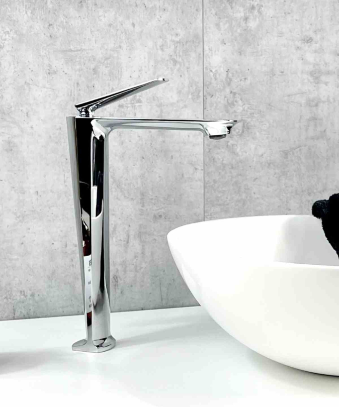 Tall Basin Mixer Tap, Chrome - Tureis