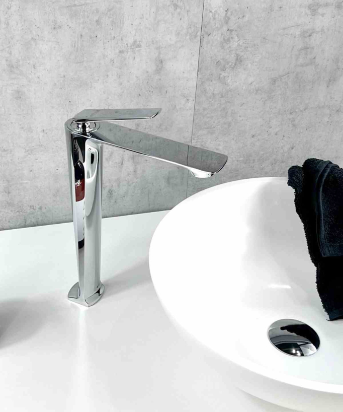 Tall Basin Mixer Tap, Chrome - Tureis