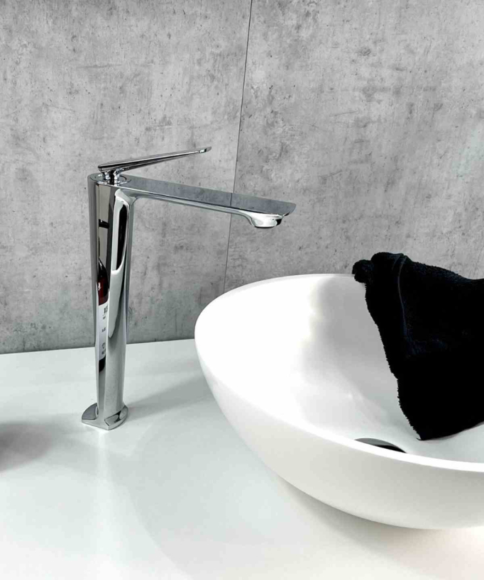 Tall Basin Mixer Tap, Chrome - Tureis