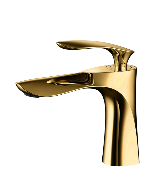 Sophisticated Brass Basin Mixer, Gold - Canopus
