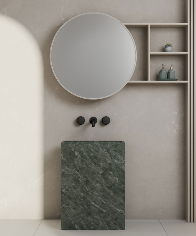 Wall-Mounted Basin Mixer, Black - Leros