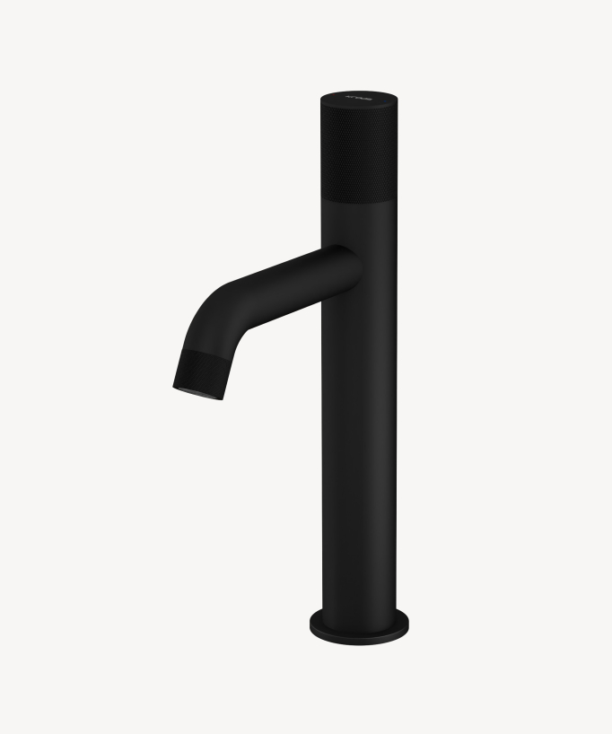 Tall Designer Basin Mixer, Black (Fixed Flow) - Leros