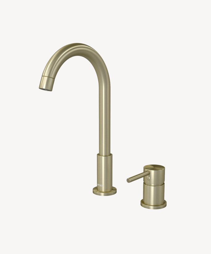 2-Hole Basin Mixer Tap, Brushed Gold - Corbeau