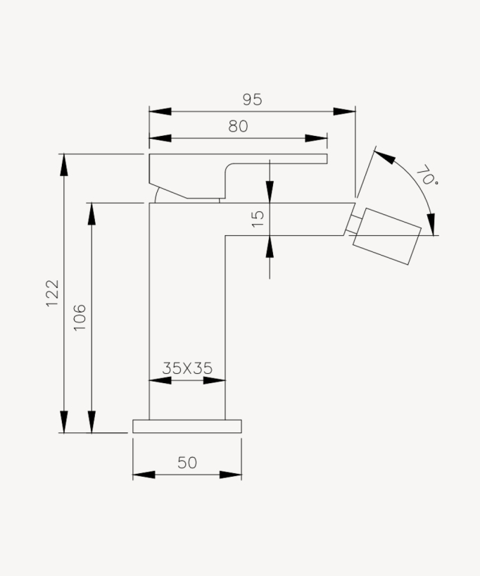 Bidet mixer tap brushed gold - Sirius