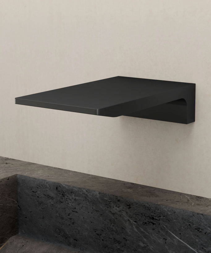 Wall-Mounted Waterfall Basin Mixer, Black - Thilia
