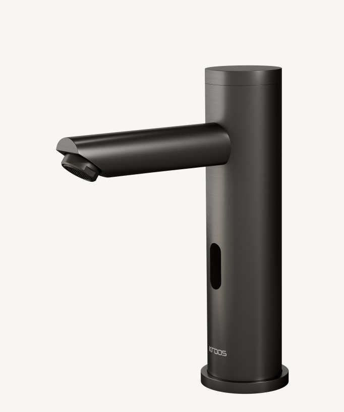 Modern automatic basin tap, cold water, gunmetal – Corbeau