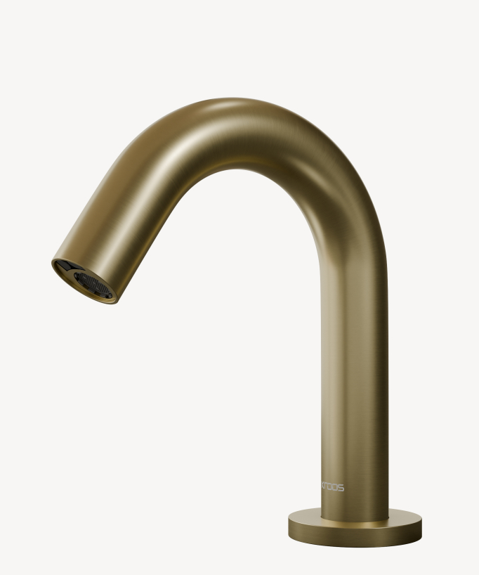 Automatic basin tap, cold water, brushed gold – Corbeau