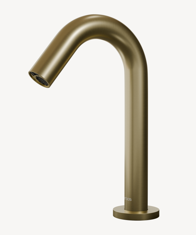Automatic countertop basin tap, cold water, brushed gold – Corbeau
