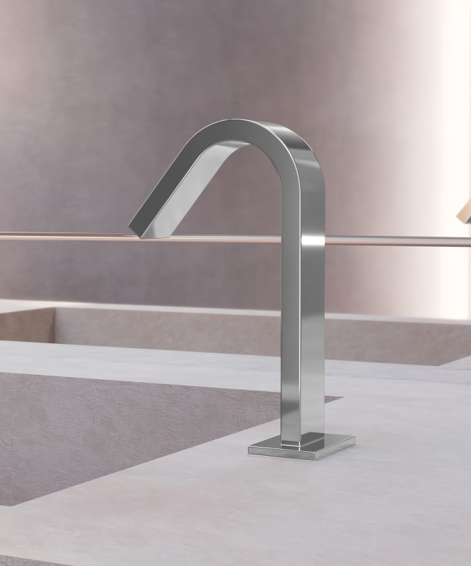 Automatic basin tap, cold water, chrome – Fiumina