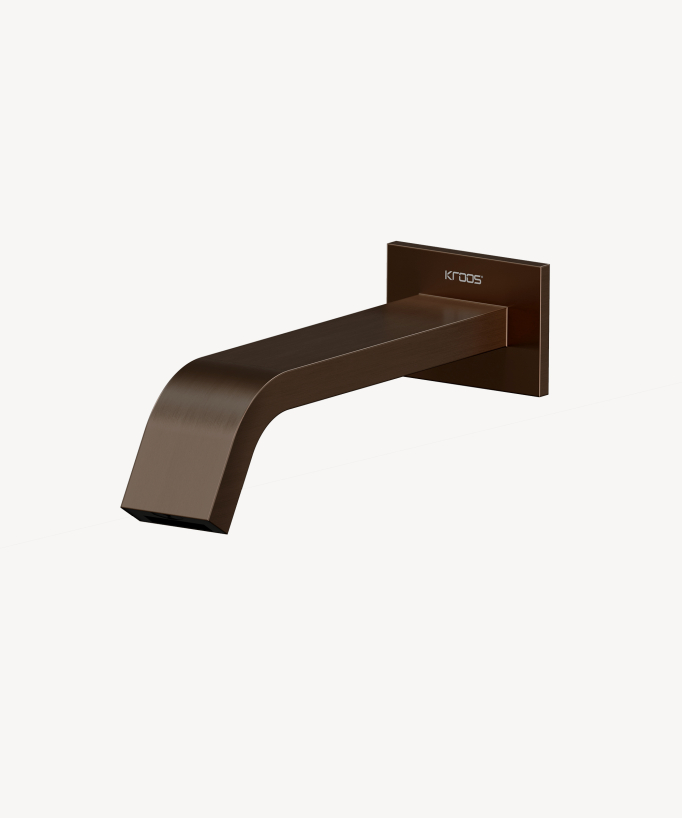Wall-mounted automatic basin tap, cold water, brushed rose gold – Fiumina