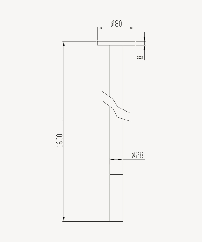 Ceiling-mounted automatic basin tap, cold water, brushed gold – Corbeau