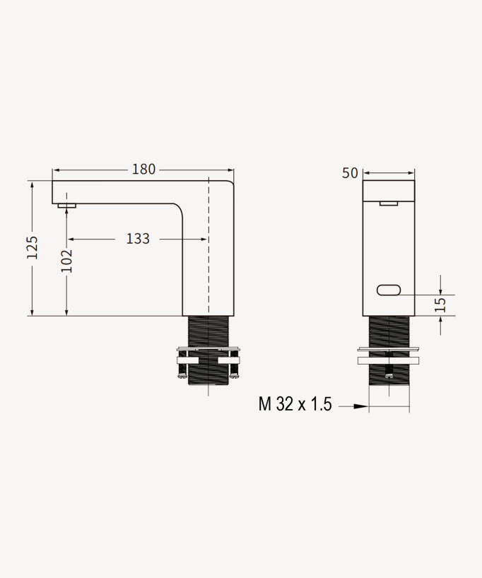 Automatic basin tap, cold water, chrome – Sirius