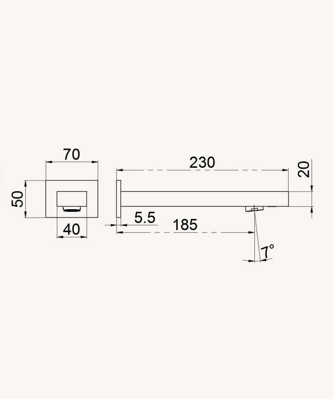 Wall-mounted automatic basin tap, cold water, brushed gold – Sirius