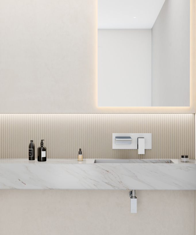 Wall-Mounted Waterfall Basin Mixer, Chrome - Thilia